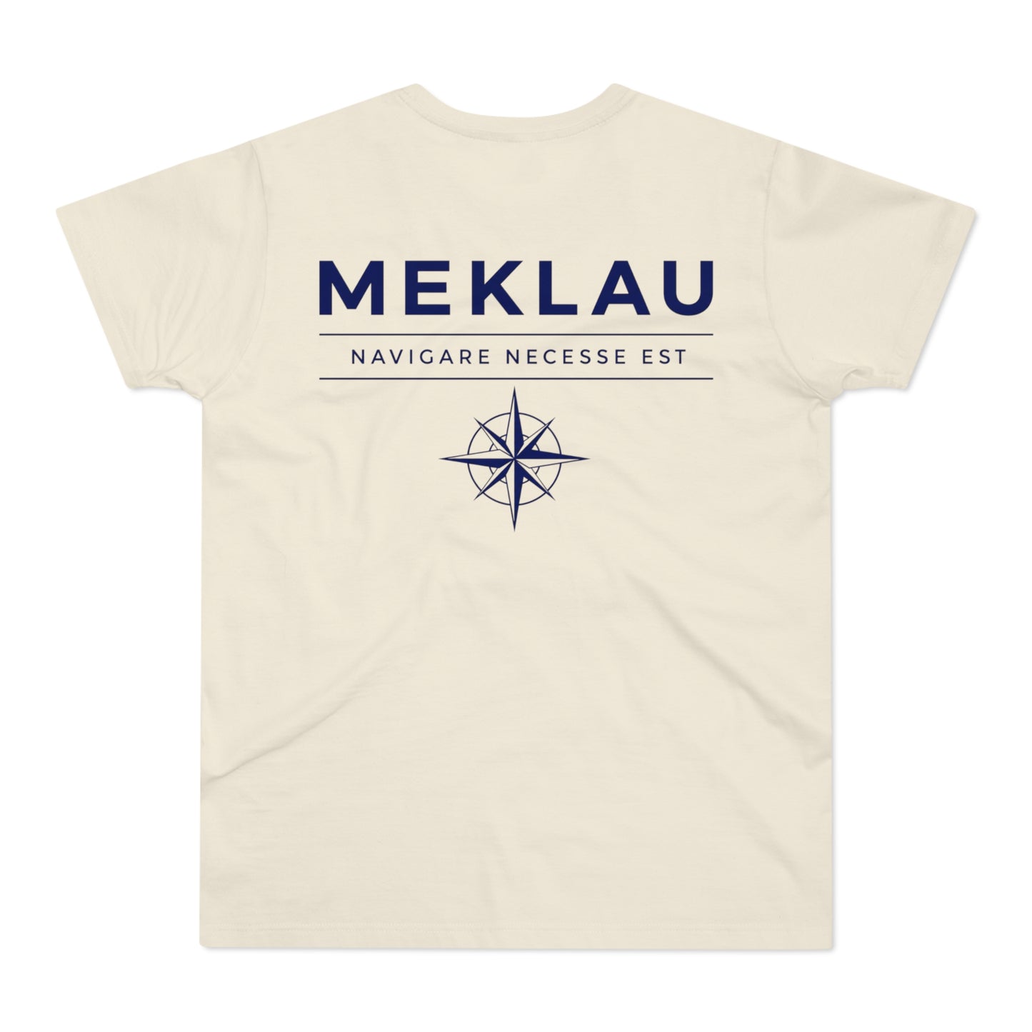 MEKLAU Compass T‑Shirt - Navigare Necesse Est Nautical Men's Tee