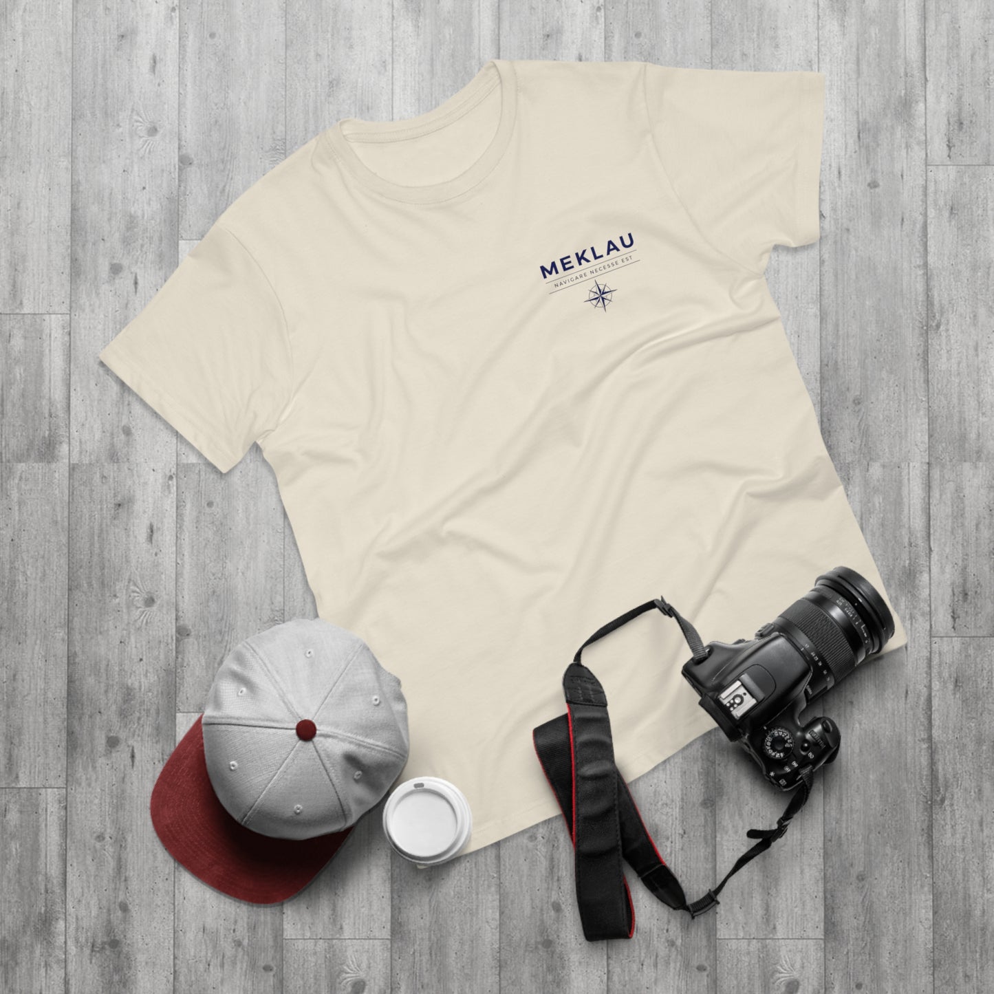 MEKLAU Compass T‑Shirt - Navigare Necesse Est Nautical Men's Tee