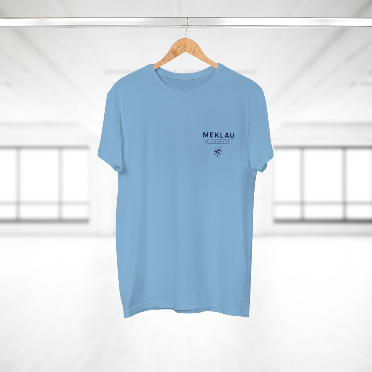 MEKLAU Compass T‑Shirt - Navigare Necesse Est Nautical Men's Tee
