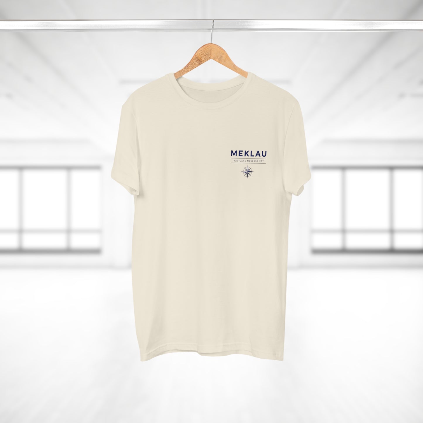 MEKLAU Compass T‑Shirt - Navigare Necesse Est Nautical Men's Tee