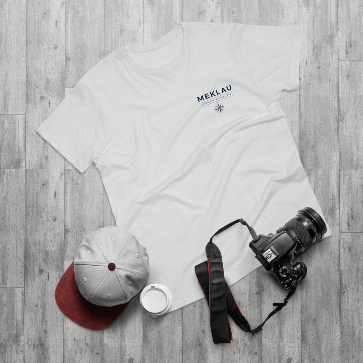 MEKLAU Compass T‑Shirt - Navigare Necesse Est Nautical Men's Tee