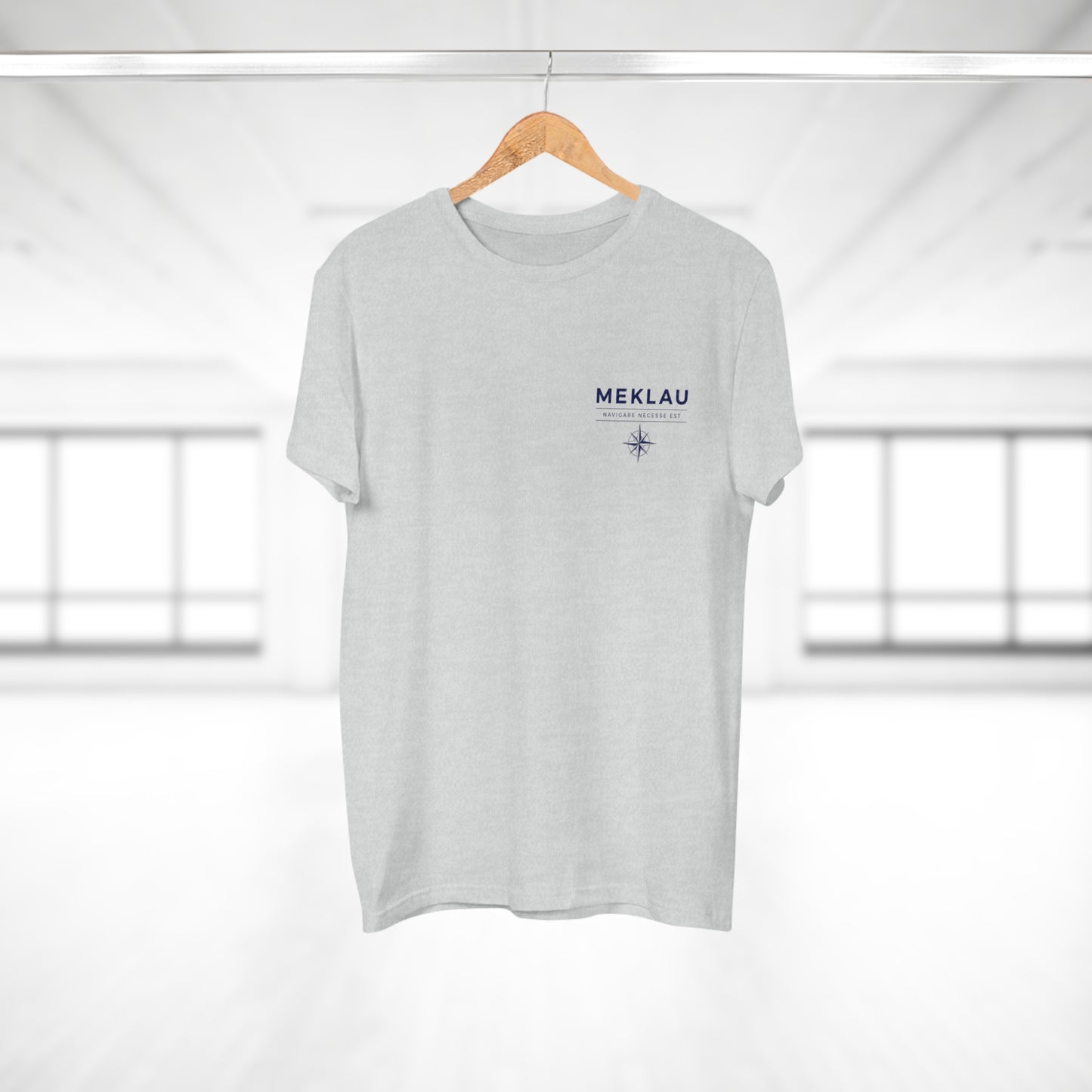 MEKLAU Compass T‑Shirt - Navigare Necesse Est Nautical Men's Tee