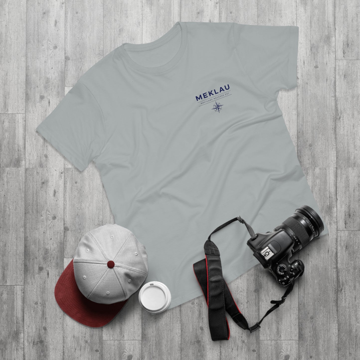 MEKLAU Compass T‑Shirt - Navigare Necesse Est Nautical Men's Tee