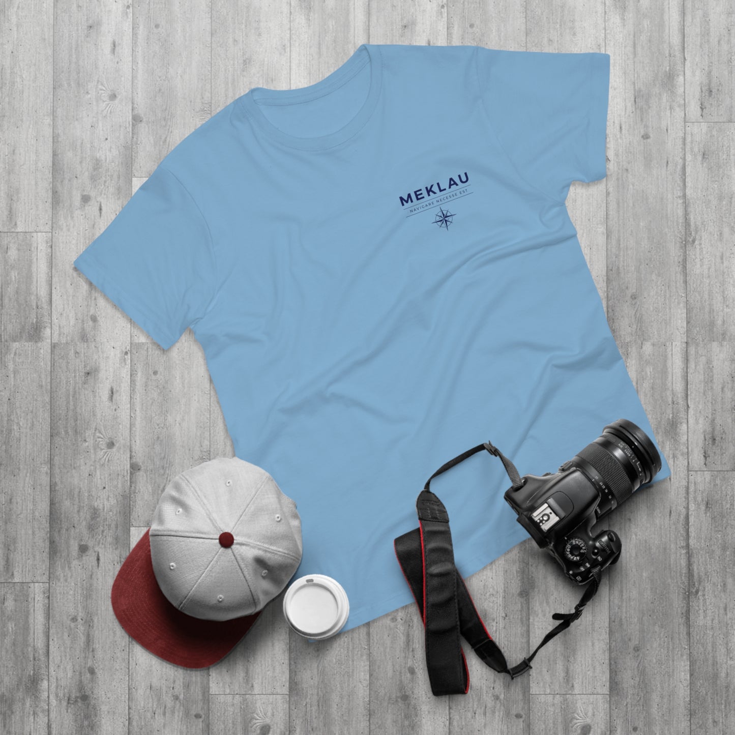 MEKLAU Compass T‑Shirt - Navigare Necesse Est Nautical Men's Tee