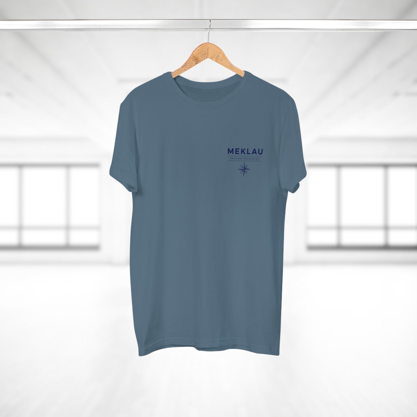 MEKLAU Compass T‑Shirt - Navigare Necesse Est Nautical Men's Tee