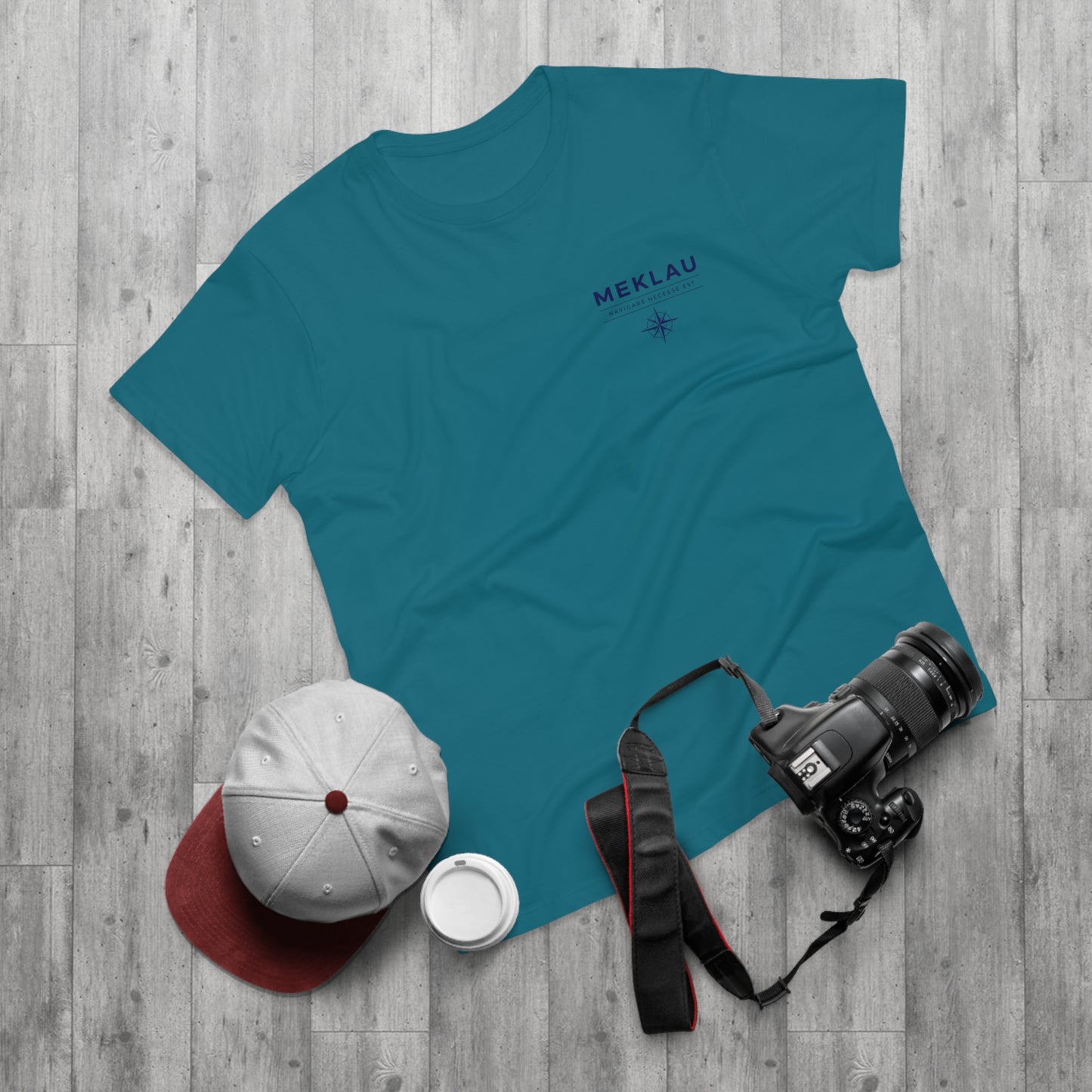 MEKLAU Compass T‑Shirt - Navigare Necesse Est Nautical Men's Tee
