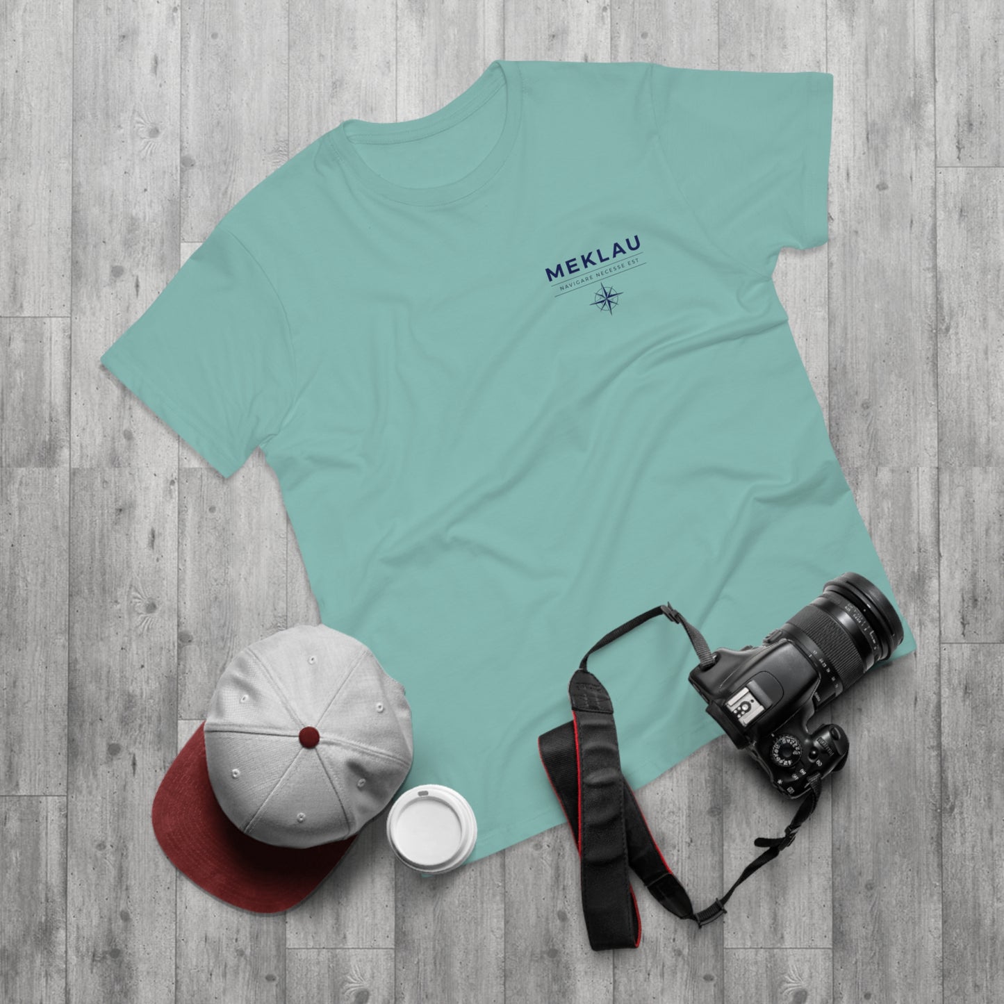 MEKLAU Compass T‑Shirt - Navigare Necesse Est Nautical Men's Tee
