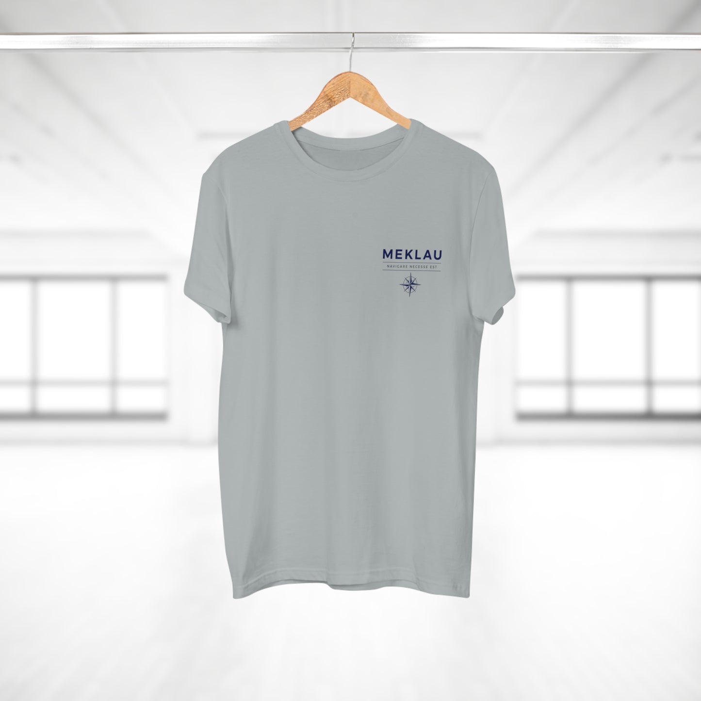 MEKLAU Compass T‑Shirt - Navigare Necesse Est Nautical Men's Tee
