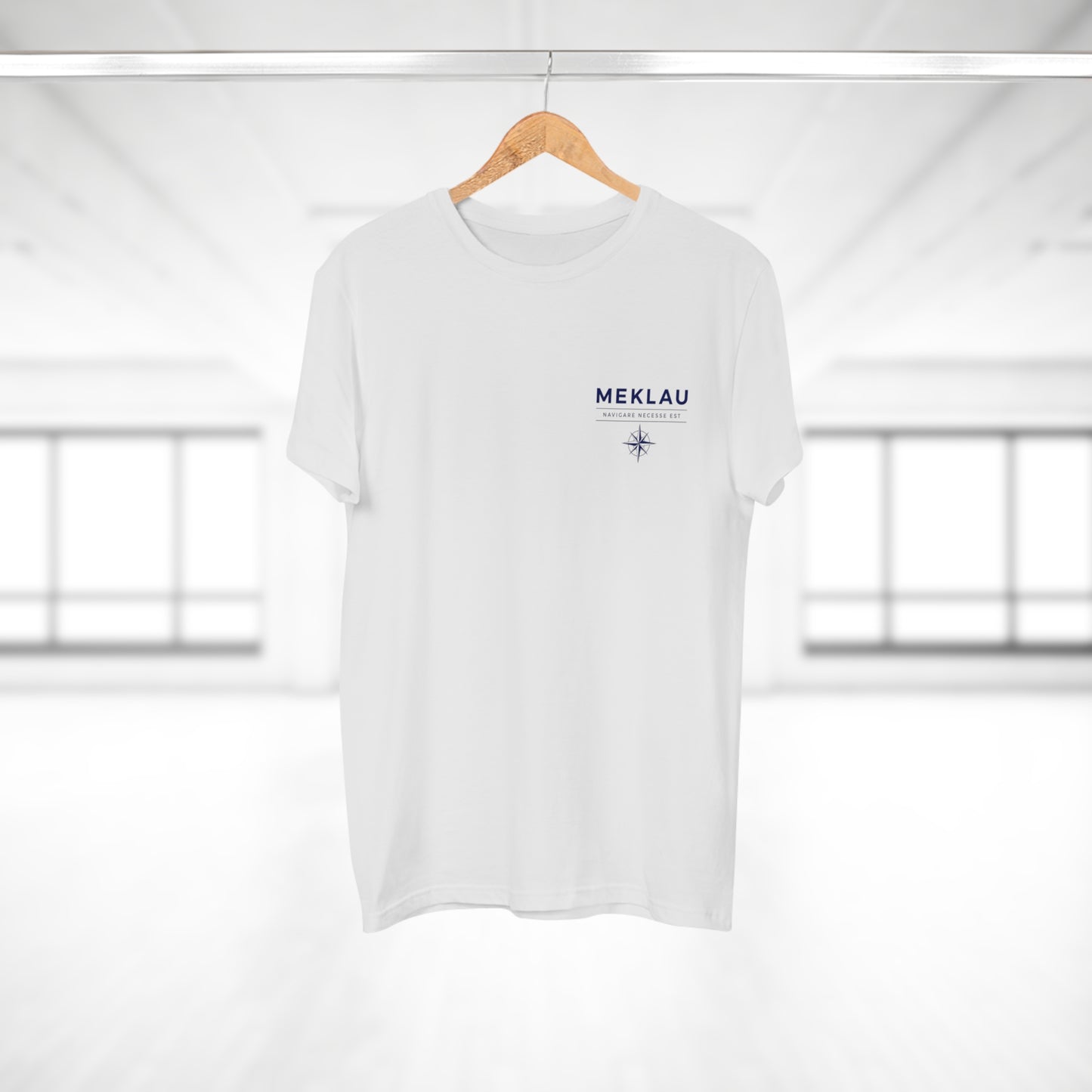 MEKLAU Compass T‑Shirt - Navigare Necesse Est Nautical Men's Tee